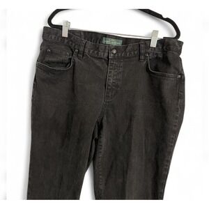 Lauren Jeans Co Ralph Lauren Classic Bootcut Black Denim Jeans Womens‎ Size 14W